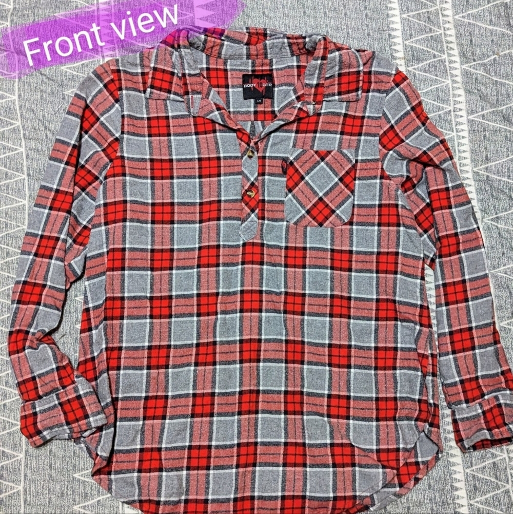 Body 10Der brand, flannel style shirt, ladies lg, EUC, cozy wardrobe staple